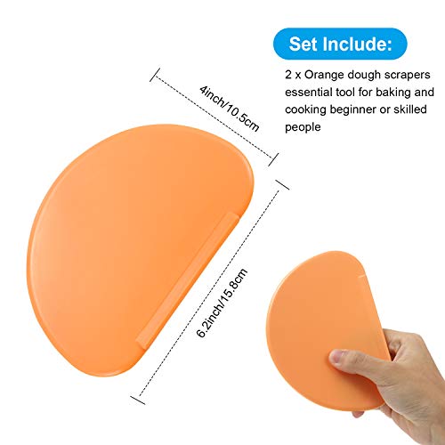 Patelai 2 Pcs Bowl Scraper Dough Bench Scraper Baking Flexible Spatula