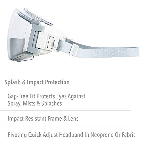 Honeywell Uvex Stealth Safety Goggles with Clear HydroShield Anti-Fog Lens, Grey Body & Neoprene Headband (S3960HS)
