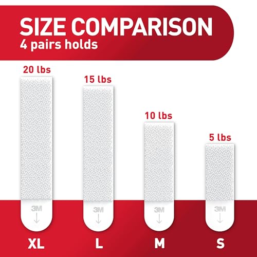 Command 15 lb & 10 lb Large and Medium 28 Pairs Picture Hanging Strips (56 Strips), Damage-Free Hangers for Picture Frames, No Tools Required, Great for Home Room Wall Decor, White Adhesive - size: 1 Pack