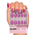 Glamnetic Press On Nails - Short Oval, Velvet Fake Nails 30 Pc Full Kit - color: 2J - Berry Fizz