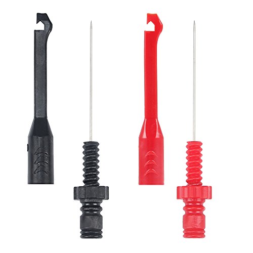 2PCS Multimeter Test Leads Set Electric Wire Piercing Probe Clip, Automotive Insulation Back Probes with 4mm Banana Plug Test Leads for for Diagnostic Electrical Testing