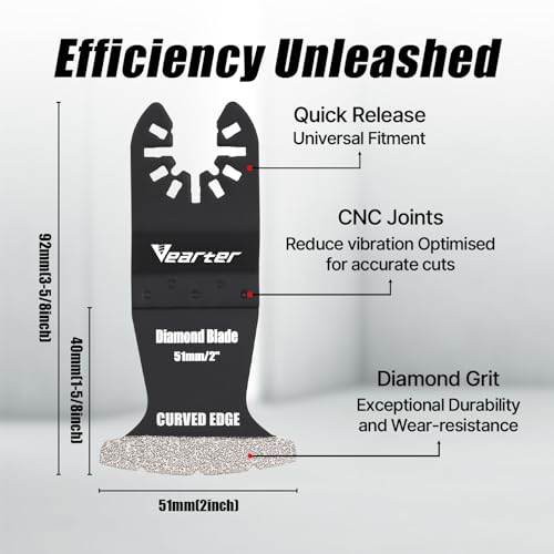 Diamond Oscillating Multi Tool Blade 5PCS, Grit Grout Removal