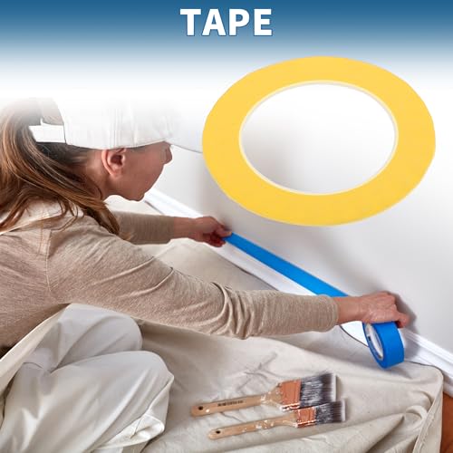 Painters Tape Fine Width 1.5mm 0.06 Inches x 52.5 Yards - color: Yellow, size: 0.06 Inches x 52.5 Yards
