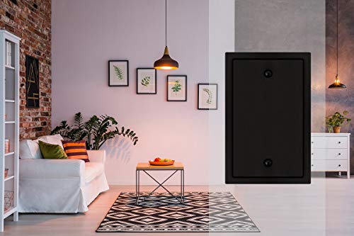 Henne Bery Modern Edge Switch Plate Wall Plate Outlet Cover, Durable Solid Zinc Alloy (Single Blank 2PK, Matte Black) - color: Matte Black, size: Single Blank 2PK