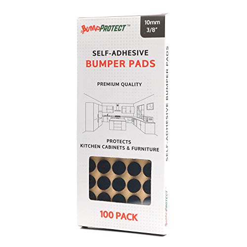 Furniture Felt Pads 3/8" (10mm) Diameter Round 3M Self Adhesive Protects Kitchen Cabinets, Drawers, Desks and Furniture Against Bumps and Scratches 100 Pack - Black - color: Black Felt 100 Pack