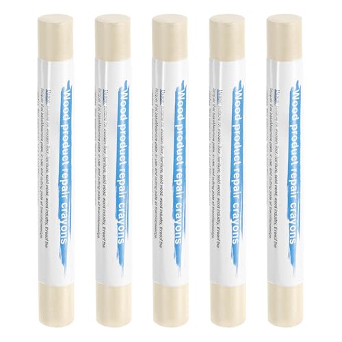 HARFINGTON 5pcs Wood Filler Sticks Wooden Wax Touch Up Furniture Repair Crayons for Scratch Hole Wood, White Oak - color: White Oak
