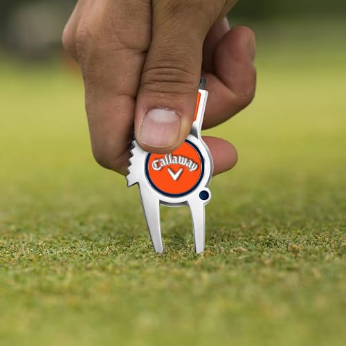Callaway 4-in-1 Golf Divot Repair Tool - color: Orange/Navy