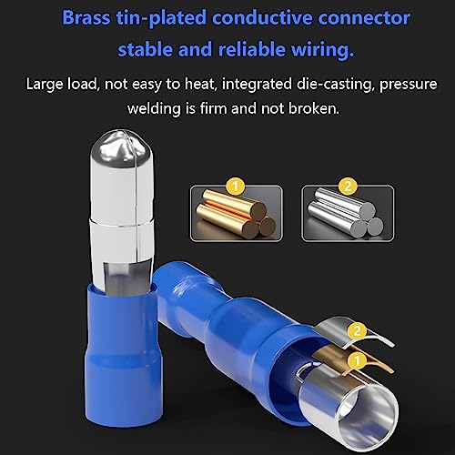smseace 100PCS Bullet Wire Connectors Assortment Kit 16-14AWG Female&Male Bullet Connectors Terminal for Automotive Boat Stereo Industrial Equipment - size: 100Pcs