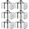 6 Pack Extra Heavy Duty Large Moving Bags with Strong Zipper, White - color: White, size: 6 Pack