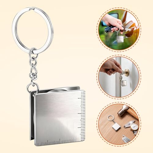 2 Pack Mini Keychain Tape Measure, 1.2m Retractable Measuring Tape | Dual Inch & Metric Scale, Pocket Portable, Metal Tape, Great for Sewing, DIY & Party Favors
