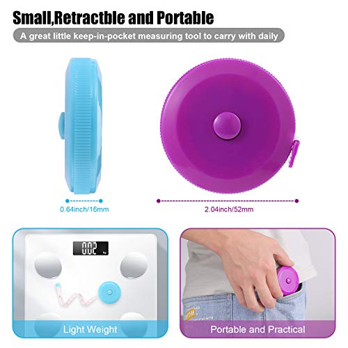 Tape Measures Retractable, Fabric Measuring Tape, 60 Inch Small Sewing Tape Measure for Craft Nursing Medical Travel(3 Pack/Black Purple Sky Blue) - color: Black, Purple, Sky Blue