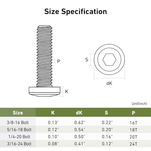 1/4-20 x 1 Bolt, 45PCS Flat Head Hex Socket Cap Screws Bolts, 304 Stainless Steel 18-8, Fully Threaded, Black Zinc Finish, with Hex Spanner - color: Black, size: 1/4-20 x 1