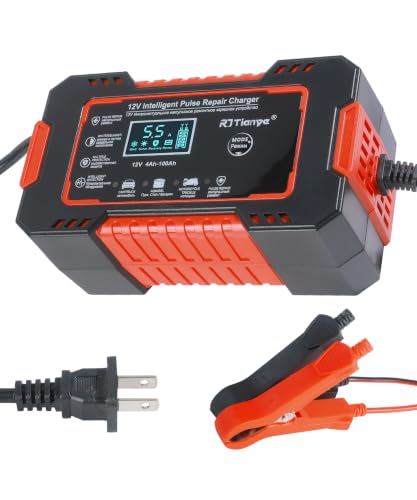 Car Battery Charger,Car Accessories Universal Portable 12V 6A Automatic Smart Battery Trickle Charger with LCD Display,Automotive Tool,Suitable for Most Cars,SUVs,MSedans,Trucks,Minivans (Red) - color: Red