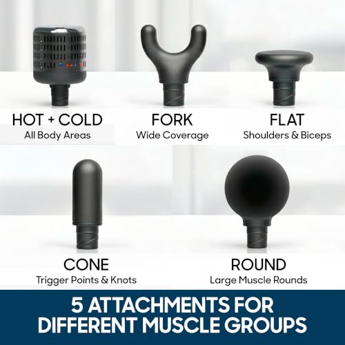 Sharper Image Powerboost Move Heat & Cold Mini Percussion Massage Gun - color: Navy - Hot + Cold