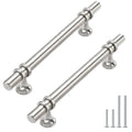 Haliwu 10 Pack 5 Inch Brushed Nickel Cabinet Handles | 128mm Hole Center, Solid Aluminum and Zinc Alloy, Kitchen Pulls Hardware for Bathroom Drawer Dresser - color: Brushed Nickel, size: 5-inch (128mm) hole spacing