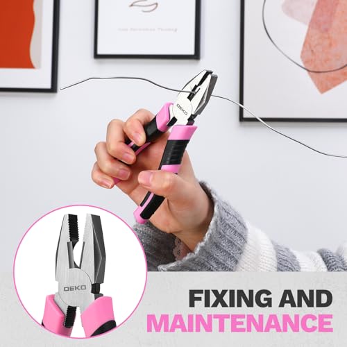 DEKOPRO 86PCS Pink Tool Set Household DIY Tool Kit for Women with Storage Toolbox, Small Compact Hand Tool Box Set for Home Use, DIY, Apartment, Office & Home Repair - color: Pink