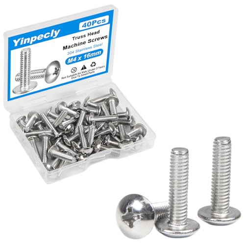 40Pcs M4 x 16mm Truss Head Machine Screws for Cabinet Pull - size: M4 x 16mm