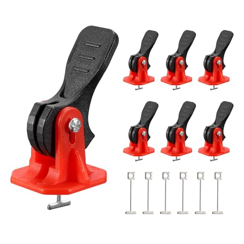 uxcell Tile Leveling Kit 50 Pcs Reusable Leveler +50 Pcs Replaceable Steel T-Pin Tile Leveling System Fit 1.5mm for Wall & Floor, Red - color: Red, size: 1.5mm