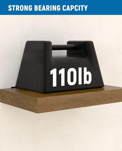 LEOPO 8-Pack 6 inch Floating Shelf Brackets, Hidden Shelf Bracket for Wood - color: Black-8Pack, size: 6 Inch