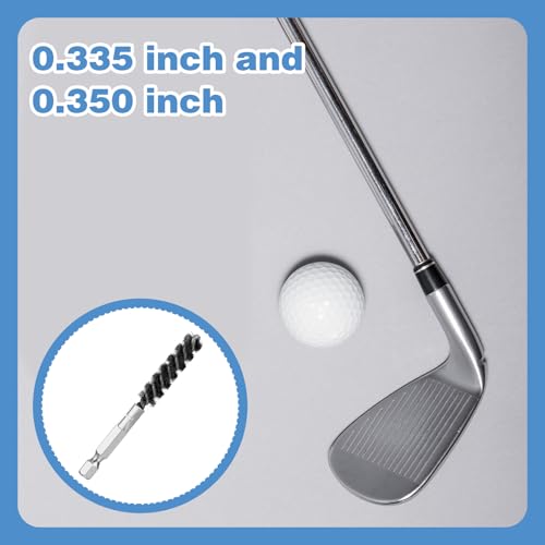 Bremorou 2 Pcs Golf Clubs Head Hosel Brush Golf Brush and Groove Cleaner Golfs Club Cleaning Wire Brushes for Drill Golfs Shaft Ferrules Hex Shank Handle Electric Stainless Steel Attachments
