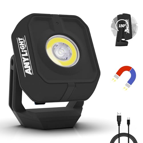 Led Work Light with 4 Modes, 1200LM Portable COB Magnetic Light - color: Black