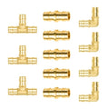 (12-Pack YVSKM) 1/2" PEX-A Fittings Set – 3 Tee, 4 Elbow, 5 Coupling, Lead-Free Brass Full Flow Connector, ASTM F1960 & cUPC Certified for Residential Hot & Cold Water and Radiant Heating Systems - size: 1/2 Inch 12-Pack