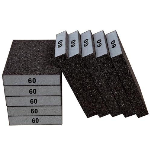 Sanding Sponge 60 Grit Sanding Block - 10Pcs Drywall Sanding Block for Wood | Fine Grit Sanding Sponges For Drywall, Wood And Metal, Sandpaper Block Spong - size: 60 Grit