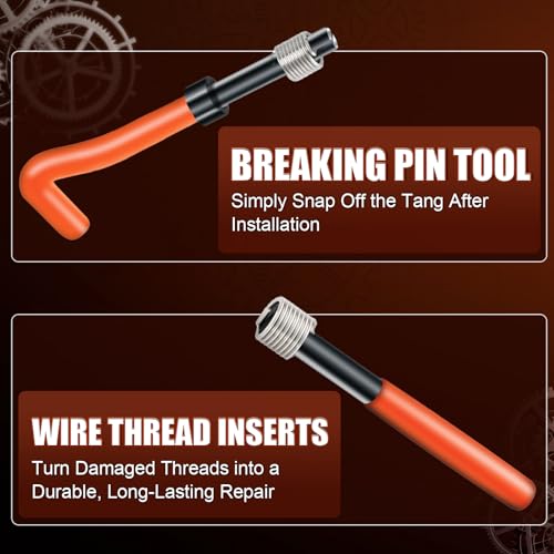 M6x1.0 Thread Repair Kit, Metric Helicoil Repair Kit with HSS Drill Bits - size: M6x1.0