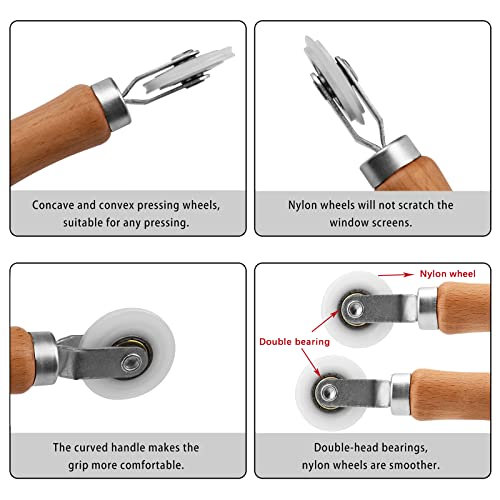 BAYTORY 3Pcs Screen Rolling Tool Kit for Installing Door Mesh Screens Window - style: Nylon
