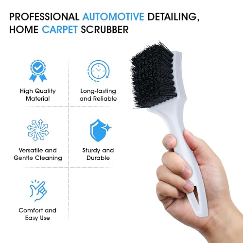 Nanoskin Deep Clean Scrub Brush for Carpet Mats, Black, 8.5" - color: Black and White, size: 8.5"