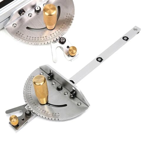 Premium Miter Gauge, 27 Angle Stops for Table Saws, Router Tables, Band Saw and Woodworking Tools (Sliver) - color: Gauge-sliver