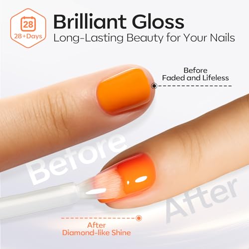 modelones Gel Top Coat and Silky Base Set 15ml Upgrade No Wipe Glossy