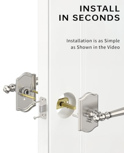 Asidrama 6 Pack Brushed Satin Nickel Privacy Interior Door Handles - color: Brushed Stain Nickel