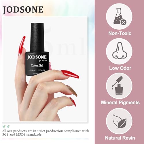 JODSONE 36 PCS Gel Nail Polish Set-32 Colors Gel Polish Kit Base Coat Glossy Matte and Glitter Top Coat Nail Polish Set Green Blue Red Pink Collection Gifts for Women - color: B02