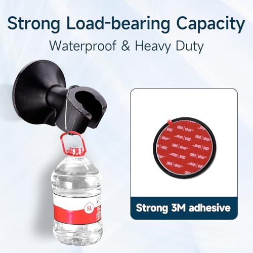 BRIGHT SHOWERS Strong Adhesive Shower Head Holder with Dual Angle Adjustable, Wall Mounted Handheld Shower Bracket, Easy Installation, Screw Mounting Options, Oil-Rubbed Bronze - color: Oil Rubbed Bronze, style: Adhesive & Screw - 2 Angles