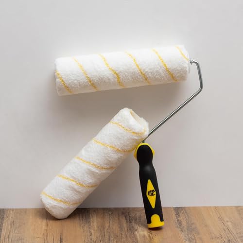 Bates- Paint Roller Covers, 9", Pack of 24, Covers for Paint Rollers 9 Inch, 9 Inch Paint Roller Covers, Paint Roller Cover, Paint Roller Covers 9 Inch, Large Paint Roller Covers - color: Yellow Stripes, size: 9 Inch, 24 Pack