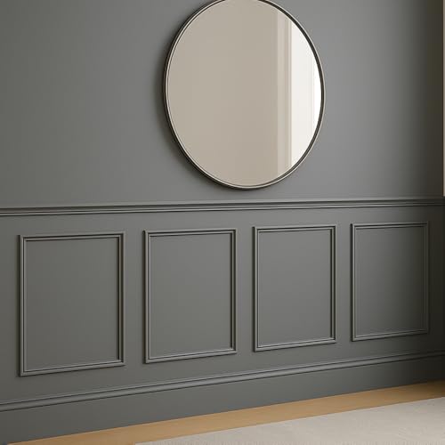 Wall Molding Kit – Pre-Cut & Primed Trim Package, DIY Ready-to-Assemble Wainscoting Panels, Paintable Polystyrene Wall Frame, Durable Classic Wall Trim (Style-3)
