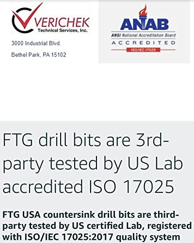 FTG USA #8 (11/64") Wood Countersink Drill Bit 3-Pc Set with Hex Key - size: #8, style: 3 Pc w/o Depth Stop