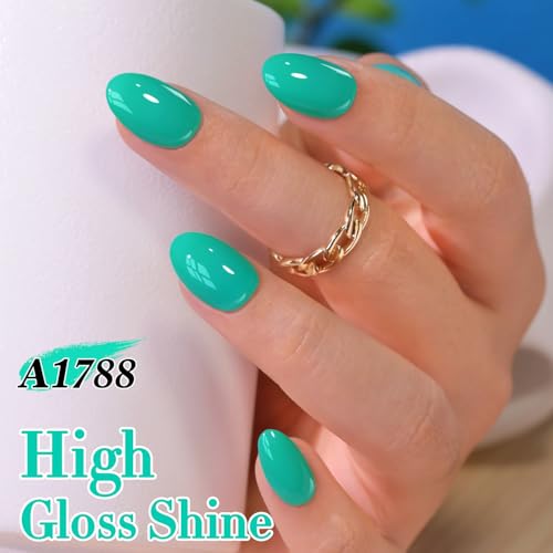 Double Rhythm 15ML Gel Nail Polish Pure Sheer Same Color Same Bottle Soak Off Gel Polish Art Manicure Salon DIY at Home for Women (Deep Mint-A1788) - color: Deep Mint