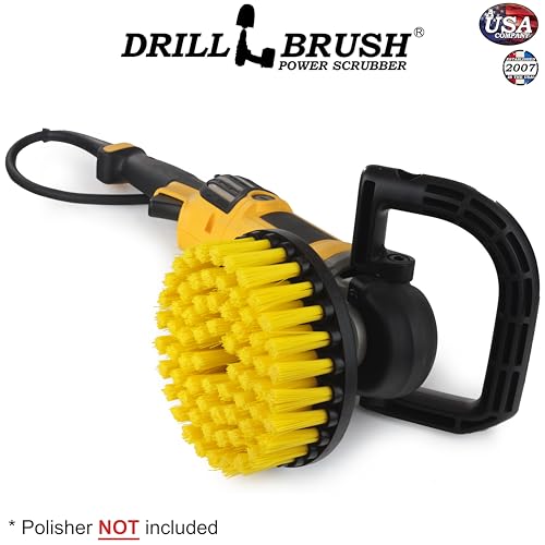 7in Boat Brush Variable Speed Polisher Attachment - Medium Yellow Bristles - color: Yellow