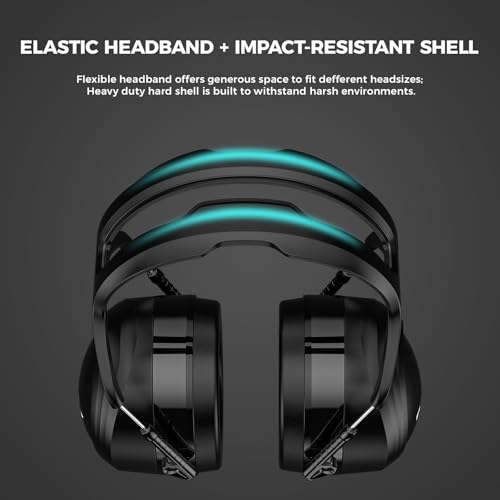 ProCase Extra Large SNR 37dB Noise Cancelling Headphones NRR 30dB Ear Muffs - color: Black