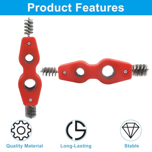 Copper Tubing Brush, 4 in 1, 1/2 in and 3/4 in, Red and Black - color: Red and Black
