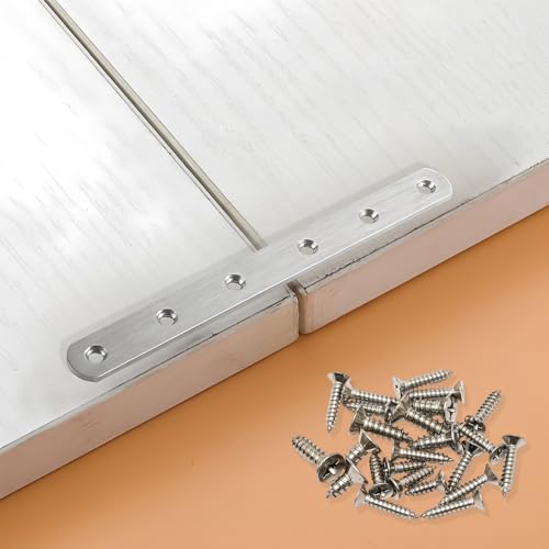 4 Pack Flat Straight Brackets, 196mm/7.7" Silver Mending Plates - color: Silver, size: 196mm/7.7"