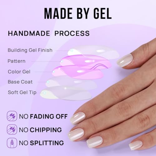 BTArtbox Press On Nails, Vanilla Glazed, Short Square, White Chrome, 32Ct - color: A-Vanilla Glazed