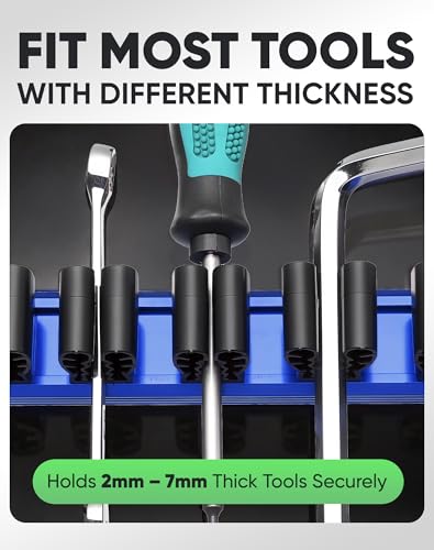 ALOANES Magnetic Screwdriver Organizer 36-Slot Blue 3PC for Toolbox - color: Blue