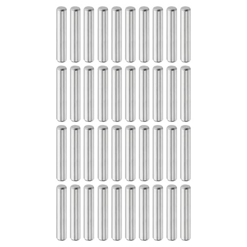 uxcell 40 Pcs 3 mm x 16 mm Dowel Pins, 316L Stainless Steel Cylindrical Dowel Pins Shelf Support Peg Pin Rod Fasten Elements Metal Shelf Pegs Silver Tone - size: 3 mm x 16 mm