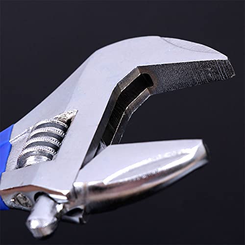 8”(200mm) Short Handle Adjustable Wrench with 1.7”(44mm) Wide Jaw Opening for Plumbing Auto Repair Home Maintenance