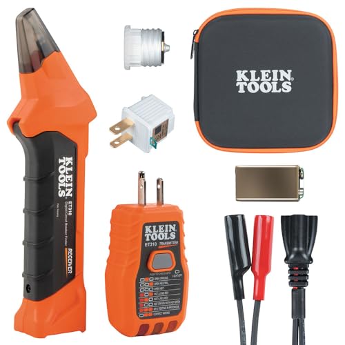 Klein Tools ET310KIT AC Circuit Breaker Finder Kit, Electric Tester, GFCI Tester, Leads, Adapters and Case - size: 3-Piece Kit