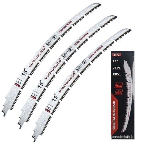 15 Inch Arc Edge Reciprocating Saw Blade with U-Groove Chip Removal Design, 7TPI Japanese Teeth with Arc-Curved Saw Blades for Wood Pruning, Tree Trimming & Wood Cutting, 3‑Pack - size: 15 Inch