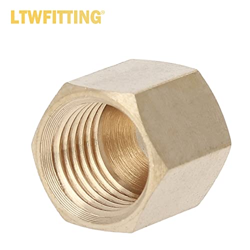 LTWFITTING Assortment Kit Tube OD 1/8" 3/16" 1/4" 5/16" 3/8" Brass Compression Nut Set (Pack of 125)
